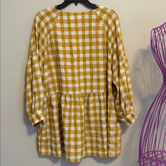 Maeve Mustard and White Checkered Blouse - Picture 7 of 7